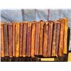 Image 3 : Antique Little Leather Book Lot on Wooden Shelf Rack - Real Leather Bound
