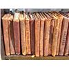 Image 4 : Antique Little Leather Book Lot on Wooden Shelf Rack - Real Leather Bound