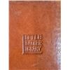 Image 7 : Antique Little Leather Book Lot on Wooden Shelf Rack - Real Leather Bound