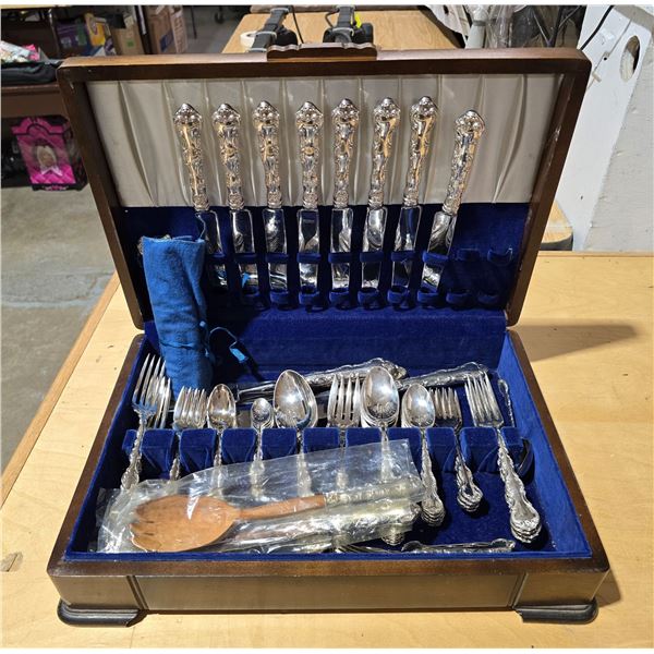 Birks Regency Silver Plate Tableware Set in Wooden Case