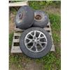 Image 1 : Jeep tire and rim(225/65R17), with two Goodyear airplane wheels(25x11-4)