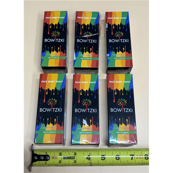 Bowitzki Cream Makeup Face and Body Paint Tubes - (3) Light Purple and (3) Brown.