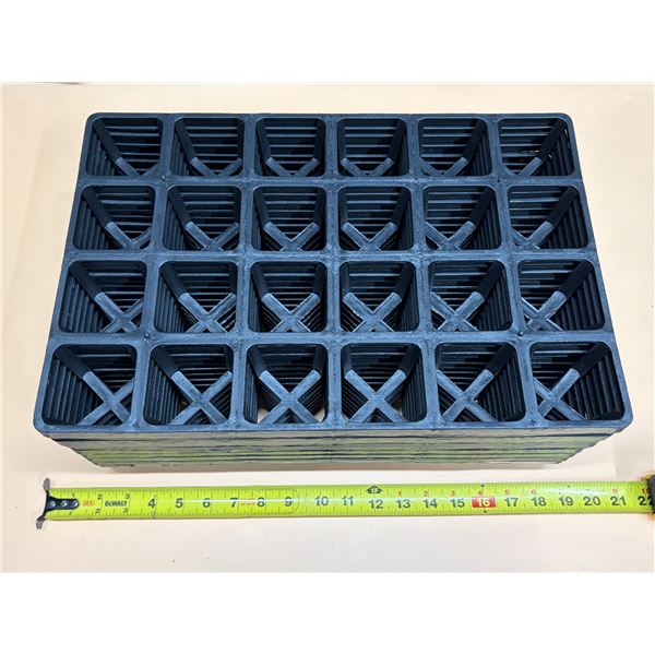 10 Pack Square Nursery Pot Tray with 24 Holes, Plant Trays for Carrying Small Plant Pots. (New)