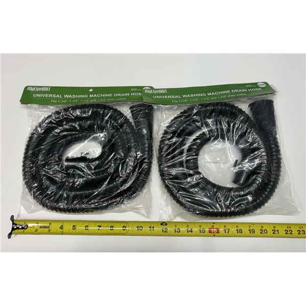 (2) Universal Washing Machine Drain Hoses. (New)