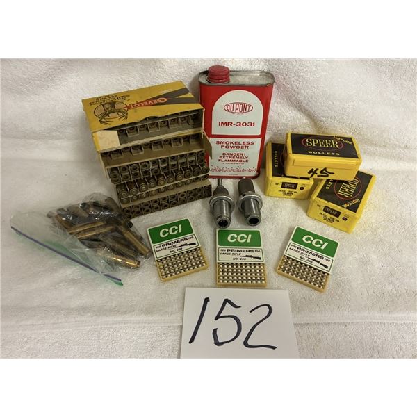 .308 Reloading Dies, Powder 300#200 Large Rifle Primers Bullet Brass