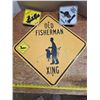 Image 1 : Old fisherman metal sign- 18" by 18"