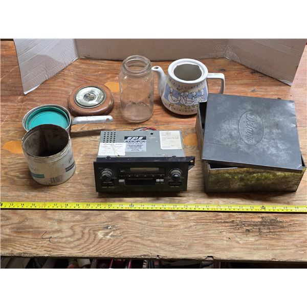 Lot of misc items- car radio