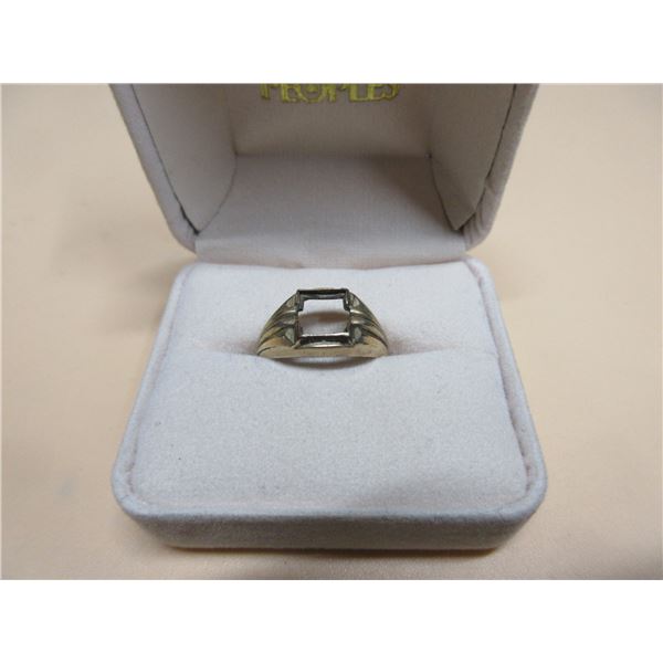 ring - no stone, size 7.5, marked "1/20-10k GE"