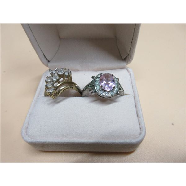 14KTGE beautiful ring and silver ring- cannot verfity the authenticity- size 8