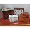 Image 1 : Wooden Boxes, Tins, and a Sign