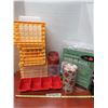 Image 1 : Red, Yellow, and Clear Plastic Crates