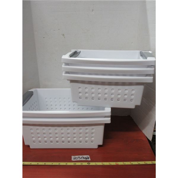 (5) Small White Baskets