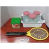 Image 3 : Plastic Step, Fly Killer, and Dec Jars Hand Glass