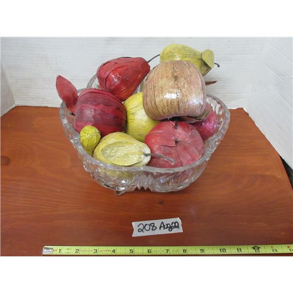 Crystal Bowl With Décor Fruit
