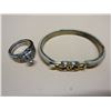 Image 1 : 24KT gold plated bracelet and gold plated ring white colour-size 9