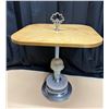 Image 1 : Vintage Art Deco smoking stand table from the 1930s featuring a chrome finish, a marbled slag glass 