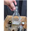 Image 10 : Vintage weathered wooden Canadian butter crate from Saskatchewan and assorted bottles.