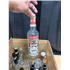 Image 11 : Vintage weathered wooden Canadian butter crate from Saskatchewan and assorted bottles.