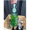 Image 8 : Vintage weathered wooden Canadian butter crate from Saskatchewan and assorted bottles.