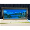 Image 1 : Vintage lighted motion picture wall art featuring a tropical Hawaiian Waikiki Beach. (Working)