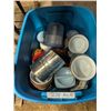 Image 8 : Kitchenware- storage jars, cups, etc. in 68L tote, no lid