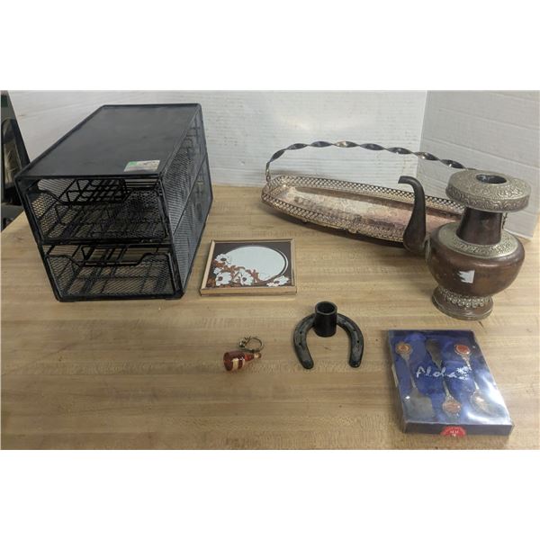 Metal home decor, silver plated, copper, etc