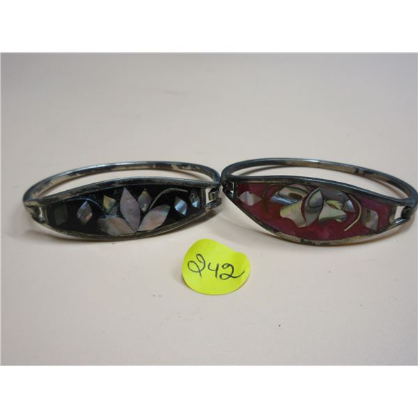 Pair of mexican silver bracelets- cannot verify the authenticity