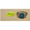 Image 1 : 925 beautiful silver white & blue stone ring - size 9