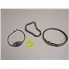 Image 1 : Lot of 3 silver bracelets- cannot verify the authenticity