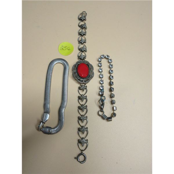 Lot of 3 silver bracelets- cannot verify the authenticity