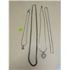 Image 1 : Lot of 4 silver chains- 2 with pendents- cannot verify authenticity