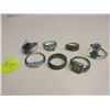 Image 1 : Lot of 7 rings of various sizes- looks silver -non magnetic
