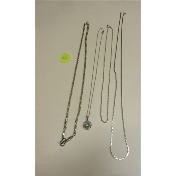 Lot of 4 gold chains-cannot verify the authenticity -all non-magnetic
