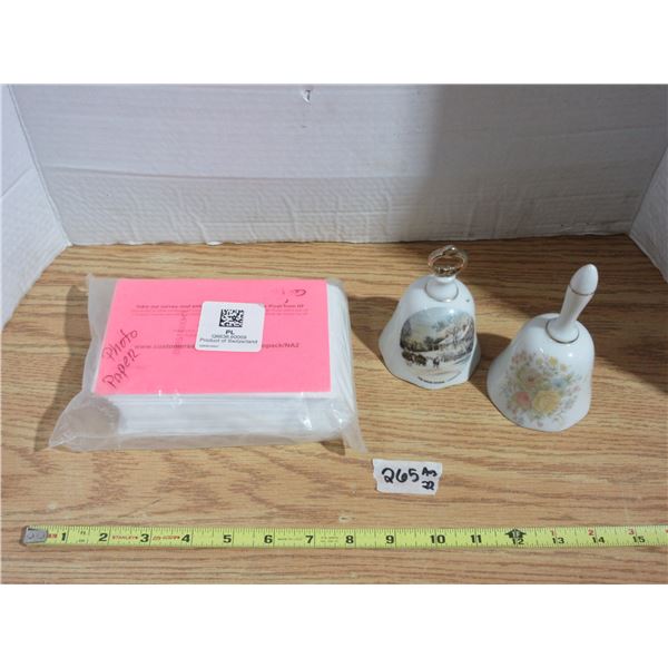 (2) Klassen Glass Japan Bells and Photo Paper