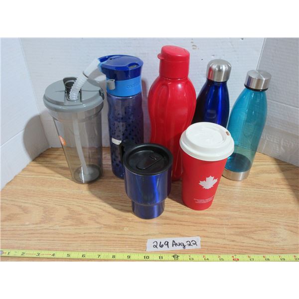 Lot of Waterbottles and Cups