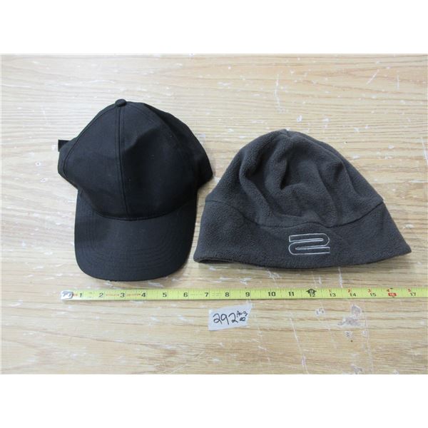 Mens Blak Hat and Dark Grey Fleece Beanie