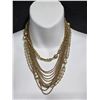 Image 2 : (3) Vintage Multi-Strand Gold Coloured Necklaces