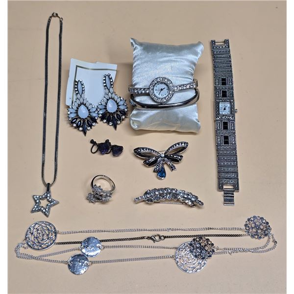 Assorted Costume Jewelry Lot – feat. Rhinestone, etc.