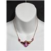 Image 2 : Vintage Purple & Ruby Red Rhinestone Statement Necklace, Brooch & Earring Set