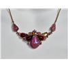 Image 4 : Vintage Purple & Ruby Red Rhinestone Statement Necklace, Brooch & Earring Set