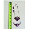 Image 6 : Vintage Purple & Ruby Red Rhinestone Statement Necklace, Brooch & Earring Set