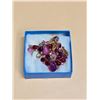 Image 7 : Vintage Purple & Ruby Red Rhinestone Statement Necklace, Brooch & Earring Set