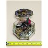 Image 1 : Stained Glass Owl Jewelry Box Filled with Assorted Costume Jewelry