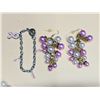 Image 3 : Pink & Black Beaded Jewelry Lot with Miniature Shoe Ring Holders