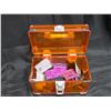 Image 1 : Asst. Children’s Jewelry Lot in Plastic Box – NOS Earrings, etc.