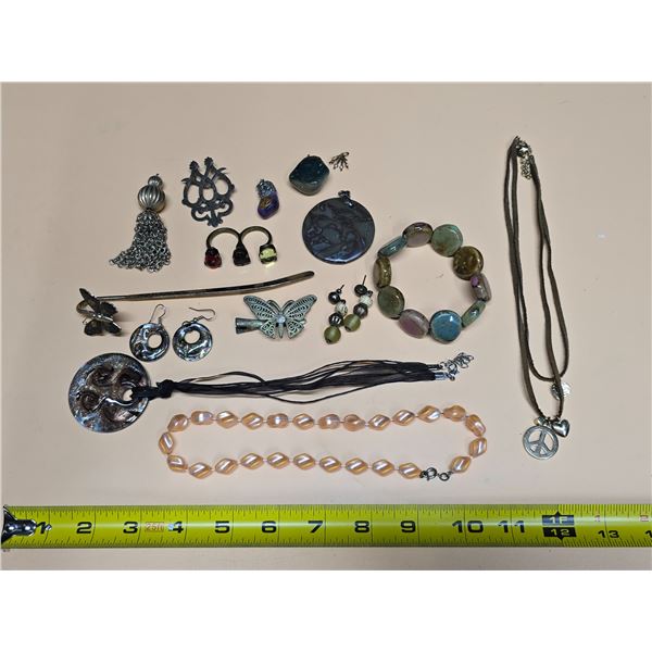 Misc. Vintage Costume Jewelry Lot inc. Butterfly Hair Pin