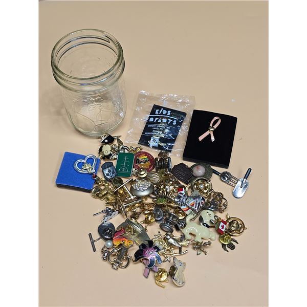 Lot of Lapel Pins & Other Assorted Pin Backs etc. inc. Donald Duck in Original Pkg.