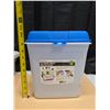 Image 2 : Plastic Storage Container Lot ** Large Bin Lid DOES NOT FIT bin properly
