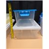 Image 3 : Plastic Storage Container Lot ** Large Bin Lid DOES NOT FIT bin properly