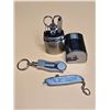 Image 2 : Misc. “Junk Drawer” Lot inc. Stainless Grooming Kit, Keychain Knife, Mini Tupperwa